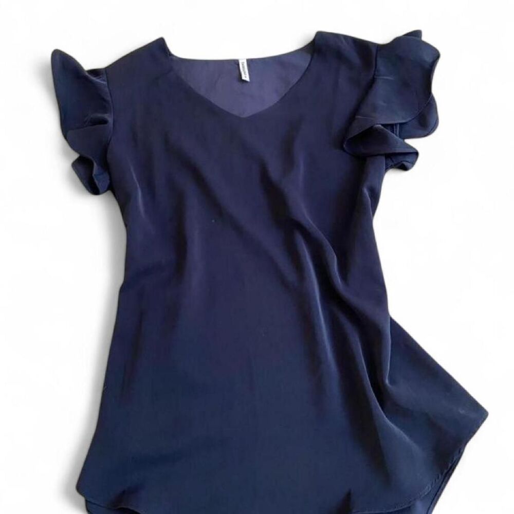 Women's Navy and Black Blouse